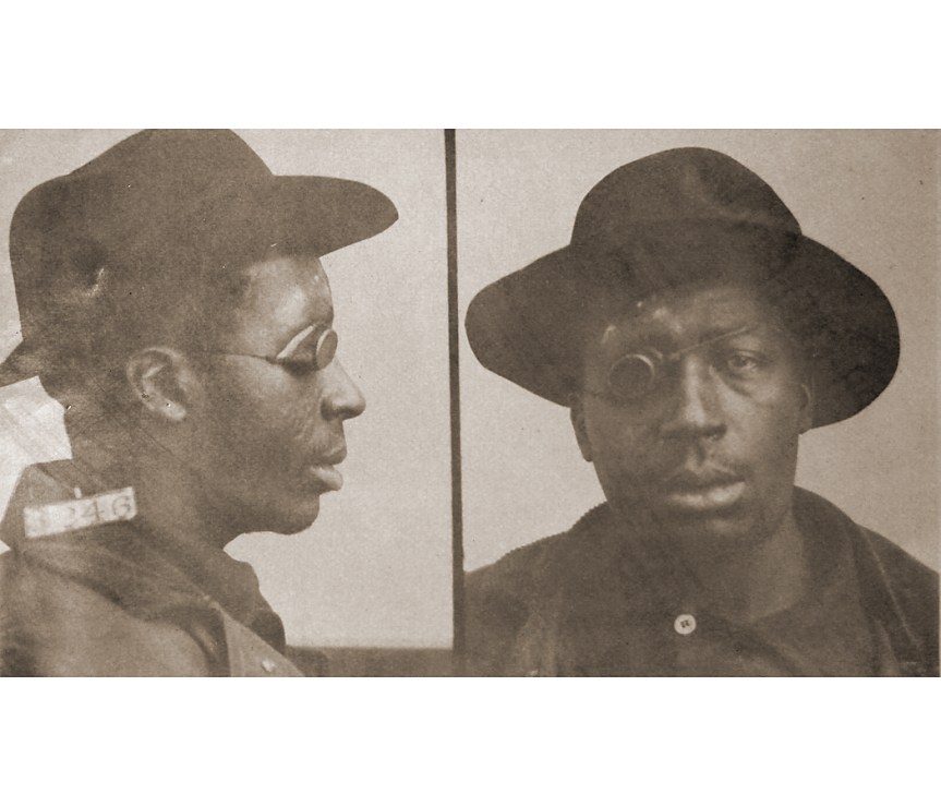 vintage mugshot, Leavenworth prisoner photo,
