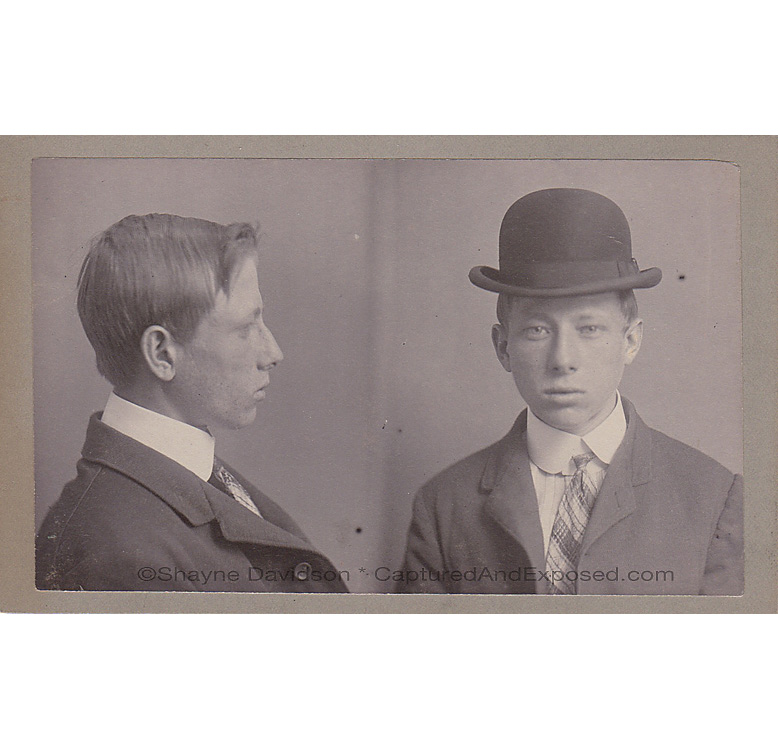 vintage mugshot, New York City, Bertillon card