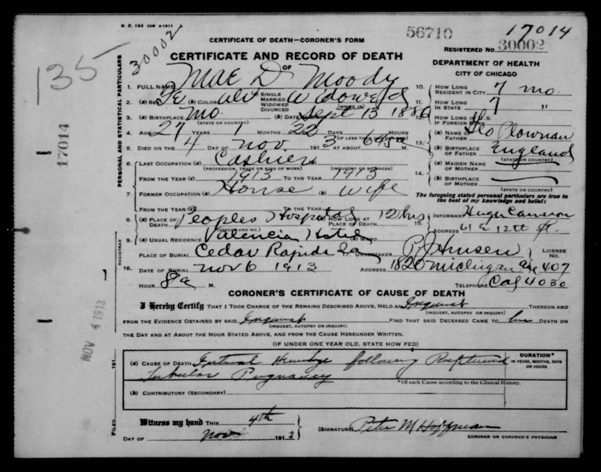 May Moody death