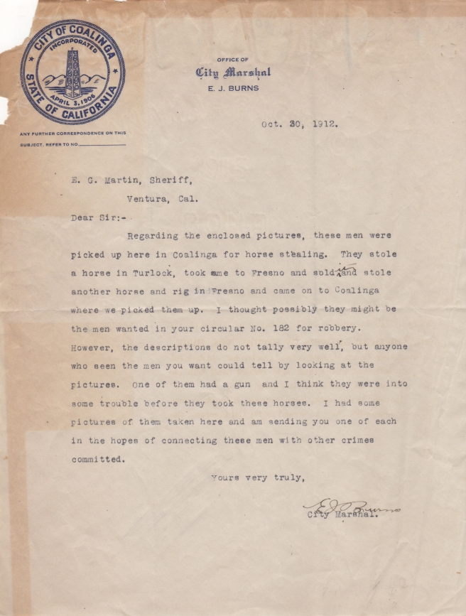 horse thief letter